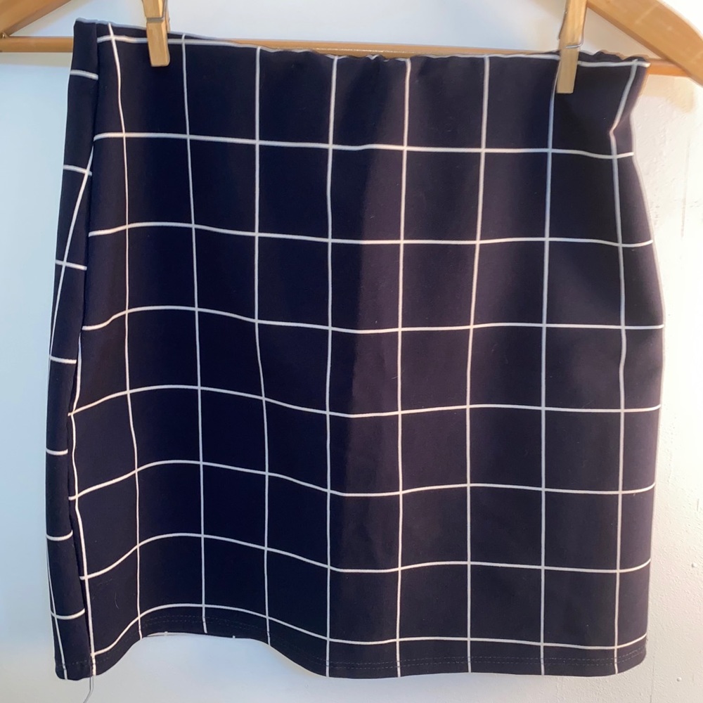 Navy blue checker skirt
